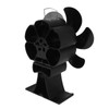 Black 6 Blade Heat Powered Stove Fan Thermodynamically Driven Fireplace