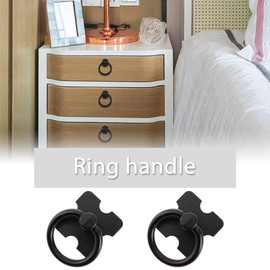 YINETTECH 4PCS Vintage Drawer Knobs Pulls Handles Antique Decorative Handles Furniture Hardware Accessories for Cabinet Wardrobe Cupboard Dresser Black