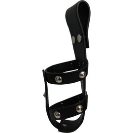 Leather Beverage Holder with Studs for Motorcycle or Belt