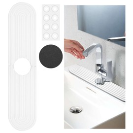 WYYFXY® 1 Piece Tap Drip Mat Diatomaceous Earth Tap Splash Guard 45 x 10 x 0.9 cm Drainage Mat Sink White Tap Mat for Kitchen, Bathroom