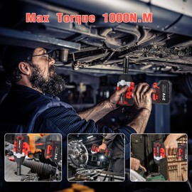 OnlyinNY Cordless Impact Wrench1/2, 750Ft-lbs (1000N.m), 21V Power Impact Wrenches, 4-Mode Speed, 2x4.0AH Battery High Torque, 5 Sockets, 8 Drill, 6 Screws, Electric Impact Driver for Car Home Truck