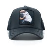 Goat Black Leather Trucker Hat Cap