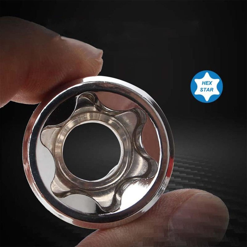 LSLANSOON 14 Pcs E Shape Torx Socket Set Star Shape