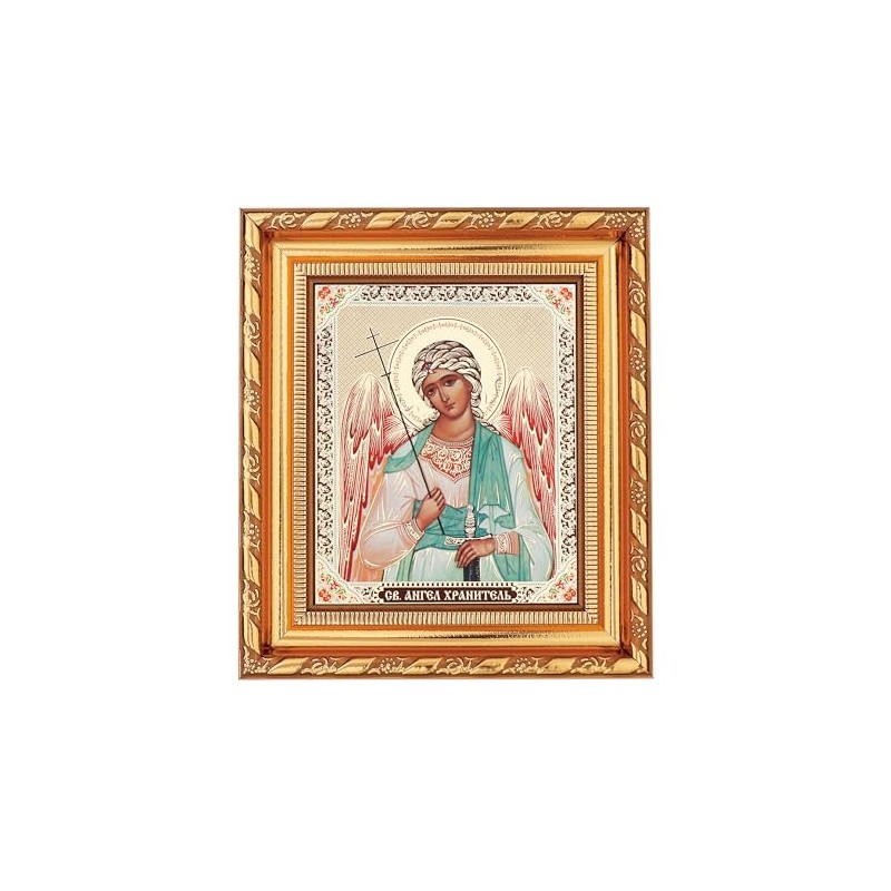 NKlaus Guardian Angel Icon in Frame with Glass 14 x