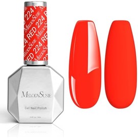 MelodySusie Esmalte De Uñas En Gel Naranja Neón Espeso, 0.5 Fl Oz, Vibrante, Para Uñas, Secado Con Luz Uv Led, Color Naranja Brillante, Regalo Para