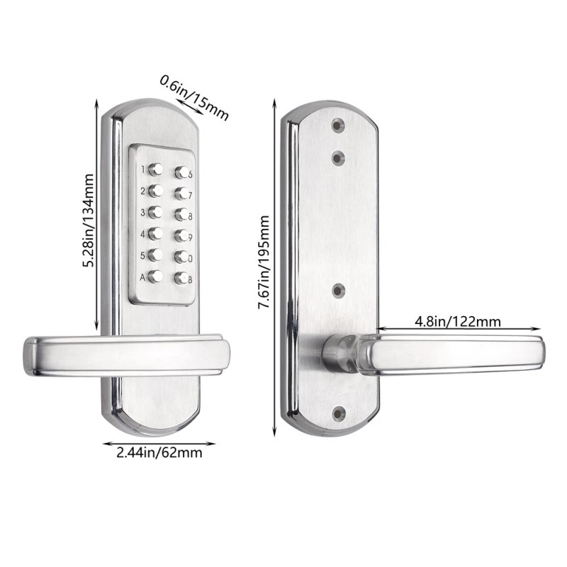 Elemake Keyless Mechanical Stainless Steel 304 Door Lock Digital Code
