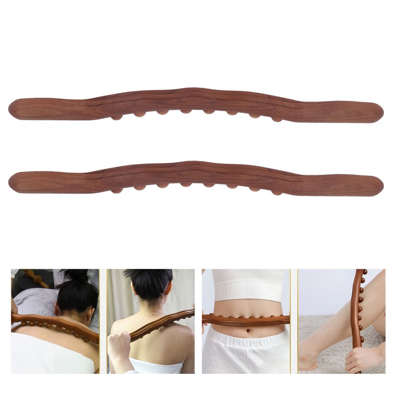 2Pcs Wooden Scraping Stick 8 Massage Dots Large Contact Multifunction