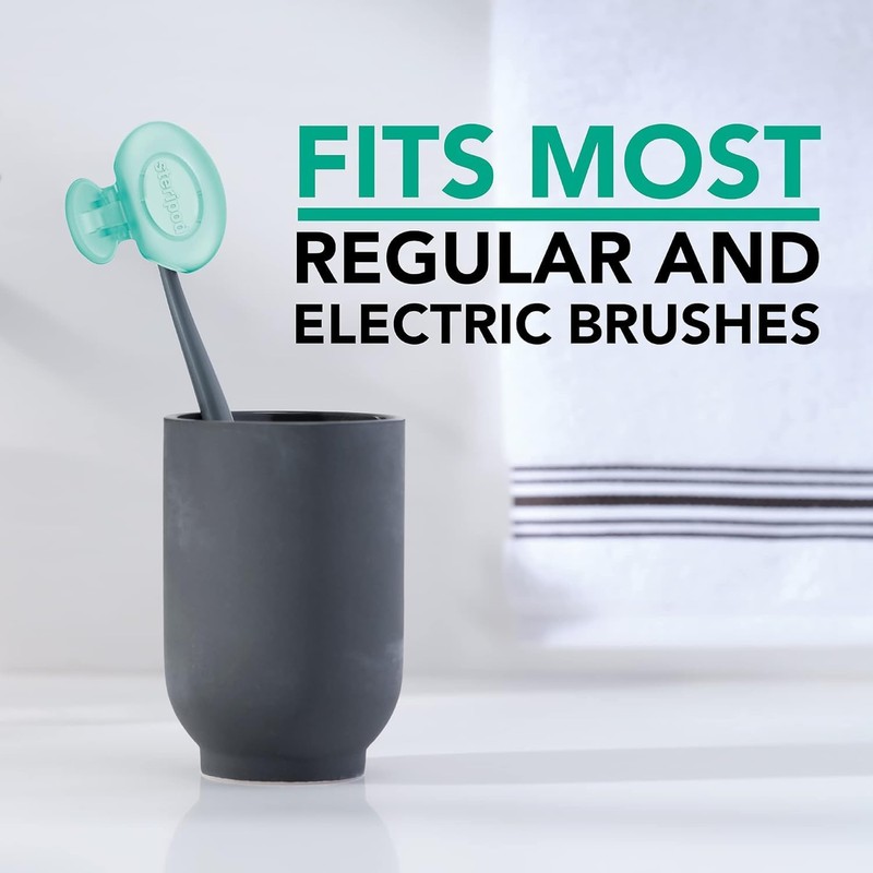 Steripod Clip-On Toothbrush Protector with Peppermint Essential Oils, Keeps Toothbrush