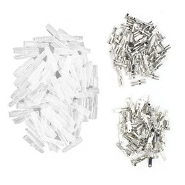 Spade Crimp Terminals Female Male 50 Pieces / Each with 100 Pieces Insulation Sleeves 2.8 mm Silver Quick Connector