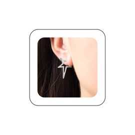 Inilbran Boho Spike Star Earrings Vintage Open Star Hoop Earrings Gold Star Shape Hoop Huggie Earrings Punk Star Stud Earrings Jewellery for Women and Girls, Zinc