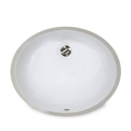 Nantucket Sinks UM-15x12-W 15-Inch by 12-Inch Oval Ceramic Undermount Vanity Sink, White