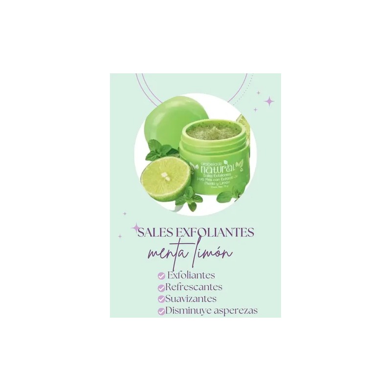 Sales Exfoliantes Pies Menta Y Limón Masajes Natural Arabela