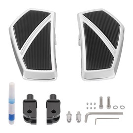 Aferrizu Motorcycle Floorboards Rider Footpegs Compatible with Harley Davidson Softail Fat Boy 114 Breakout FLDE FLSL Accessories 2018-2024 Driver Front Highway Pegs (Chrome)