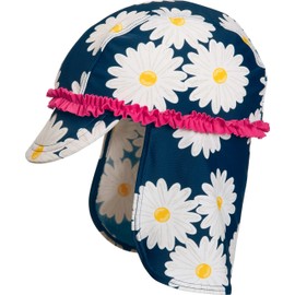 Playshoes Girls UV PRedection Bathing Marguerite Cap, Blue (Navy), Medium (Manufacturer Size: 51cm)