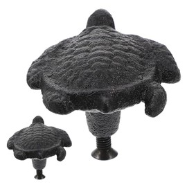 SHINEOFI 2 Piezas tortuga tiene las manos perilla del cajón decorativo costero con reemplazo pomos de puertas náuticas mate manijas de puerta tirón del gabinete manejar hierro fundido