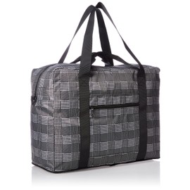 Hapitas Folding 3-Way Boston Bag, Large Size, Carry-on Available, Various Patterns, 14.6 gal (38 L), 14.6 inches (37 cm), 1.2 lbs (0.56 kg), glen check black
