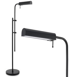 VONLUCE LED Floor Lamp, 62.5" Industrial Floor Lamp for Living Room with Adjustable Height Swing Arm Head 3 Color Temperatures, Metal Standing Pole Lamp for Bedroom Reading, Black