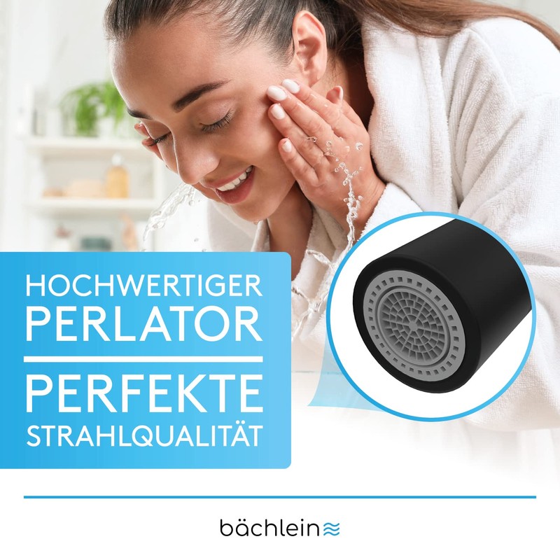 Bächlein Universal Tap Attachment in Matt Black with Two Jet