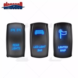 sinocea0 Blue LED UTV ATV Flag Whip+ REAR +LED LIGHT Bar Toggle Switch For Can-Am Polaris