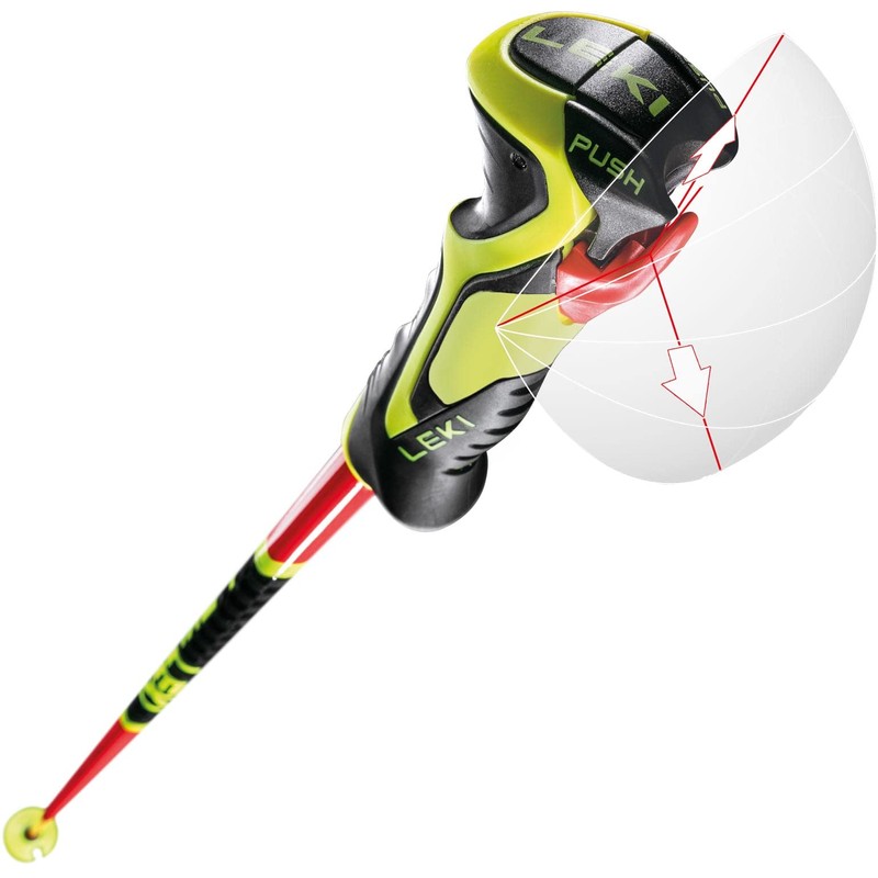 LEKI WCR Lite SL Children's Ski Poles 3D Bright Red/Black/Neon