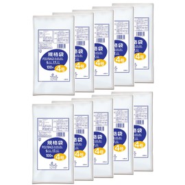 Oldi L03-4 Food Storage Plastic Bags, Standard Bags, Transparent, No. 4, Height 6.7 x Width 3.5 inches (17 x 9 cm), Set of 100 x 10, Food Sanitation Law Compliant Plastic Bags