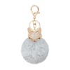 HONBAY Faux Rabbit Fur Fluffy Keychain Fashion Fox Head Alloy