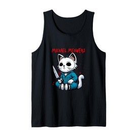 Funny Cat Motif Crazy Cat Graphic Michael Meowers Cat Tank Top