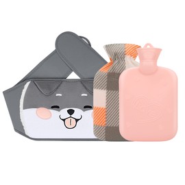 Alftek Hot Water Bottle Belt Puppy Hot Water Bottle Baby Hot Water Bag Kids Hot Water Bottle Rubber with Soft Waist Cover Hot Water Bottle for Neck and Shoulder, Back, Legs, Waist Warming
