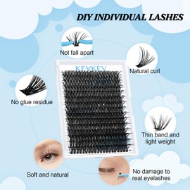 300 Pcs Individual Lashes Lash Clusters DIY Lash Extension Cluster Lashes that Look Like Eyelash Extensions Self Applicaton at Home Volume Dramtic Look(40D, D-14-20mix)