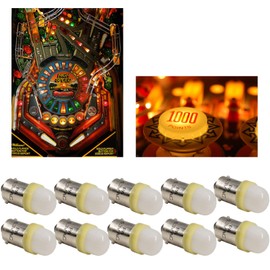 PA LED 10PCS #44#47 ba9s 2 SMD 2835 LED 6.3V DC Bayonet Pinball Gaming Machine Light Bulb Yellow