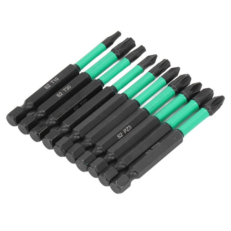 10Pcs Magnetic Screwdriver Bit Set Cross Star Non Slip High