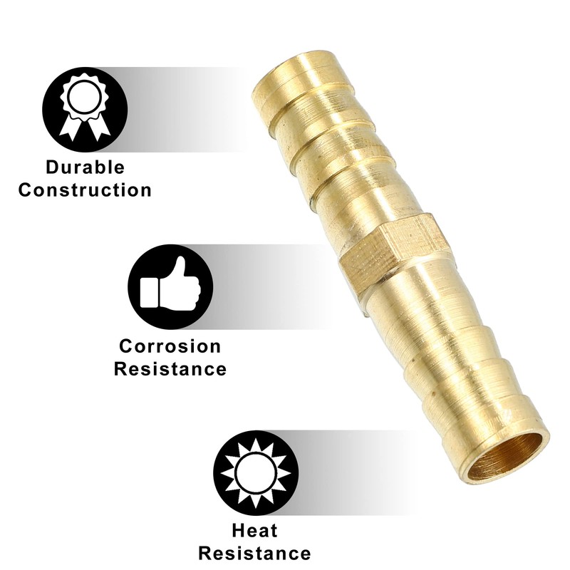 X AUTOHAUX 1 Set 8mm Copper Hose Barb Fitting Connector