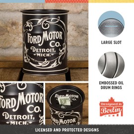 Nostalgic-Art Retro money box, 600 ml, Ford – Vintage Logo – Gift idea for Ford fans, metal piggy bank, vintage design