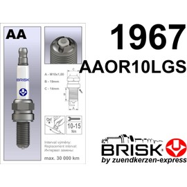 BRISK Premium Racing AAOR10LGS 1967 Spark Plugs (Pack of 4)