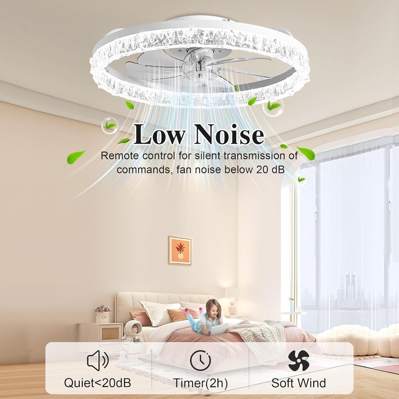 DIAMONDFORGE Ceiling Fans with Lights and Remote Fandelier - 20"