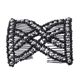 Ruihfas Easy Stretchable Combs, Lady Women Girls Hair Combs, Double Clips Comb, 4-count