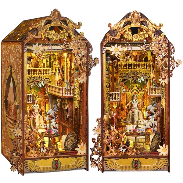 TuKIIE DIY Book Nook Miniature Kit, Booknook Dollhouse Bookshelf Insert