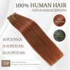 ShowJarlly Tape in Extensions Echthaar 20pcs Tape Extensions Echthaar 60cm