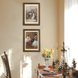 Zzuyi Vintage Brown Gold Framed Wall Art,12x16 inch Band Play Retro Paintings,Canvas Prints with Antique Frame,Vintage Wall Pictures Home Decor for Living Room,Bed Room