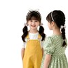 子供用 ヘアゴム パール調 光沢ボール付き 可愛い リボン風 ヘアアクセサリー 女の子 キッズ 髪留め