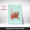 Sloth Christmas Cards for Family - Mum Dad Nanny Grandad