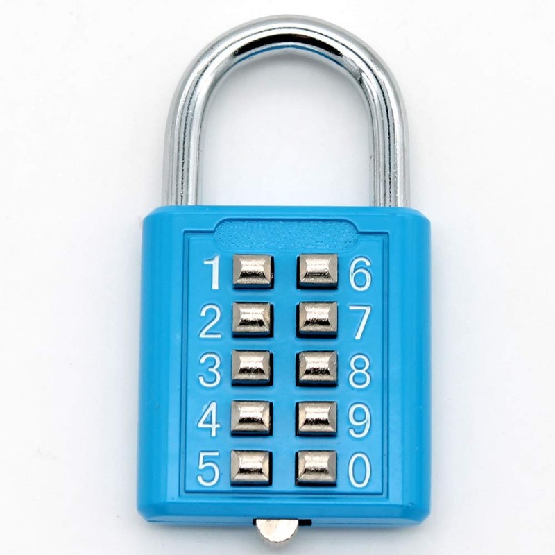 MIONI 10 position button combination padlock, 5 position locking mechanism,