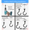Evsteluo 2 Sets Large Swag Hooks for Ceiling - Heavy