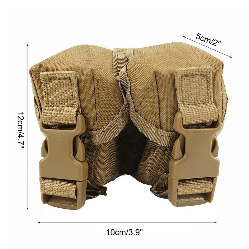 Double Grenade Pouch, Double Frag Grenade Holster, Tactical Accessory Pouches,