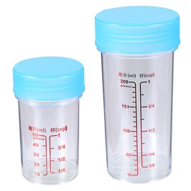 NUOBESTY 2 Set Pp Measuring Cups Measuring Cylinder Clear Sample Vial Test Tubes Laboratory Kitchen Tools Test Tube with Lid Leak-proof Container Cryovial Tubes Beaker With Cover re-usable