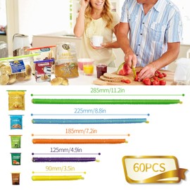 30 PCS Clips for Food Bags - Plastic Sealer Sticks, Durable Storage Set, Colorful Assorted Sizes, Moisture-Proof Sealing Clip