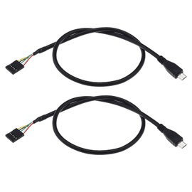 The Lord of the Tools 2PCS USB Header to Micro USB Cable 5 Pin Motherboard Female Header to Micro USB Adapter Extender Cable Computer Accessories 50cm 1.64ft