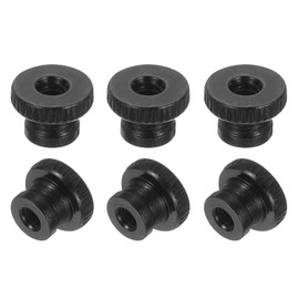 MECCANIXITY 6Pcs Knurled Thumb Nuts, M4x8mm Carbon Steel Nut Iron Round Knobs Fasteners High Head Through Hole Hand Screw Nut for 3D Printer Part, Black