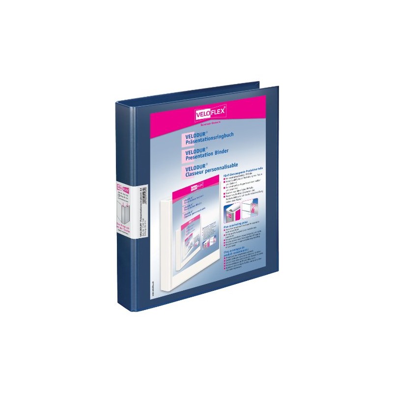 VELOFLEX Velodur 1143150 Presentation Ring Binder DIN A4 2-D-Ring Mechanism