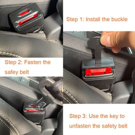 Dokoshia Car Seat Belt Buckle Guard Cover for Kids & Special Needs Prevent Unbuckling Universal Fit for Most Cars (Not for Trucks) Child Safety Seatbelt Lock (1, Black)